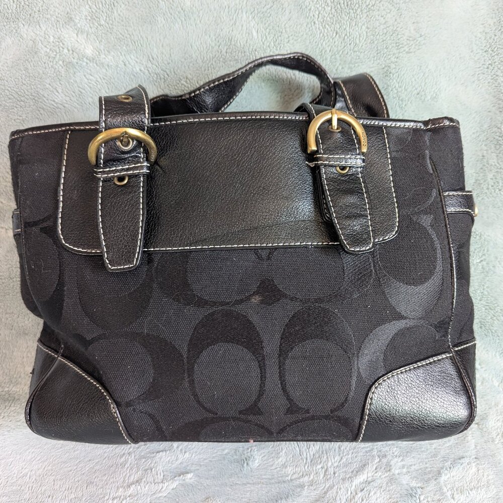 "Coach" Cloth Logo Shoulder Bag - Picture 3 of 15